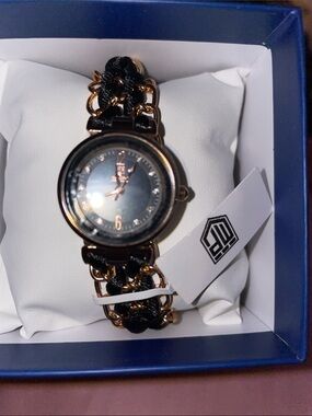 Invicta Black and Gold Women's Chain-Link Bracelet Watch